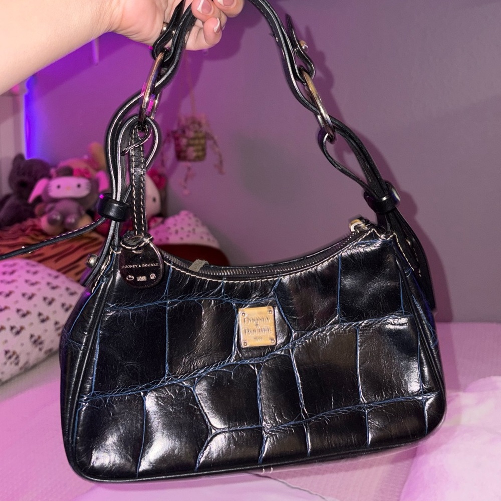 Black & Blue Donney & Bourke Crocodile Embossed Handbag